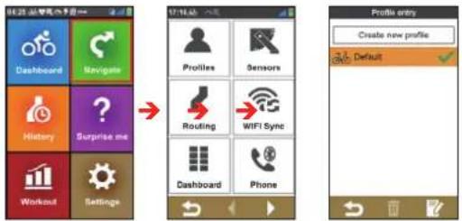 Profile entry Create new profile Default