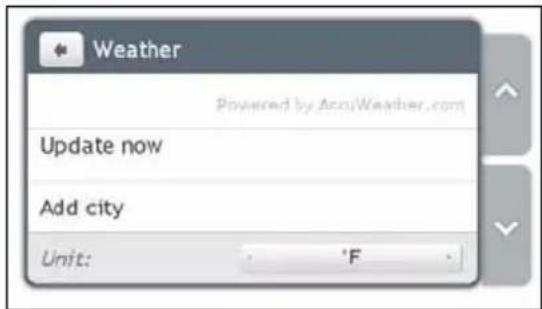 Weather Powered by AccuWeather.com Update now Add city Unit: °F