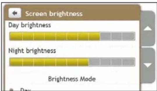 Screen brightness Day brightness Night brightness Brightness Mode