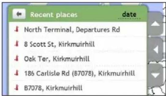 Recent places date North Terminal, Departures Rd 8 Scott St, Kirkmuirhill Oak Ter, Kirkmuirhill 186 Carlisle Rd (B7078), Kirkmuirhill B7078, Kirkmuirhill