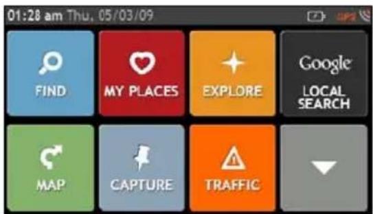 01:28 am Thu. 05/03/09 FIND MY PLACES EXPLORE Google LOCAL SEARCH MAP CAPTURE TRAFFIC