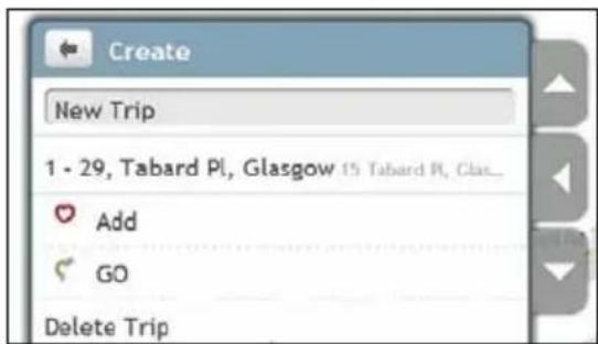 Create New Trip 1 - 29, Tabard Pi, Glasgow 15 Tabard Pi, Glas... Add GO Delete Trip