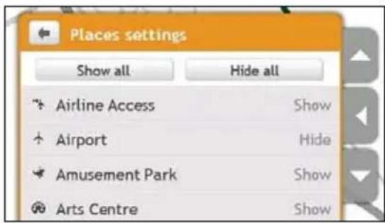 Places settings Show all Hide all Airline Access Show Airport Hide Amusement Park Show Arts Centre Show