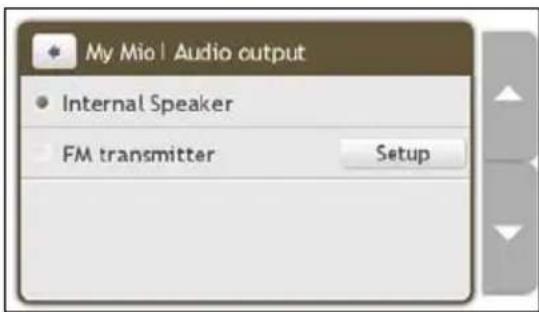 My Mio | Audio output • Internal Speaker FM transmitter Setup