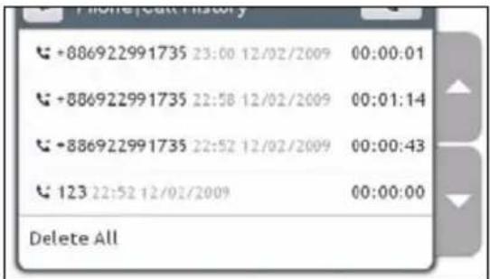 +886922991735 23:00 12/02/2009 00:00:01 +886922991735 22:58 12/02/2009 00:01:14 +886922991735 22:52 12/02/2009 00:00:43 123 22:52 12/02/2009 00:00:00 Delete All