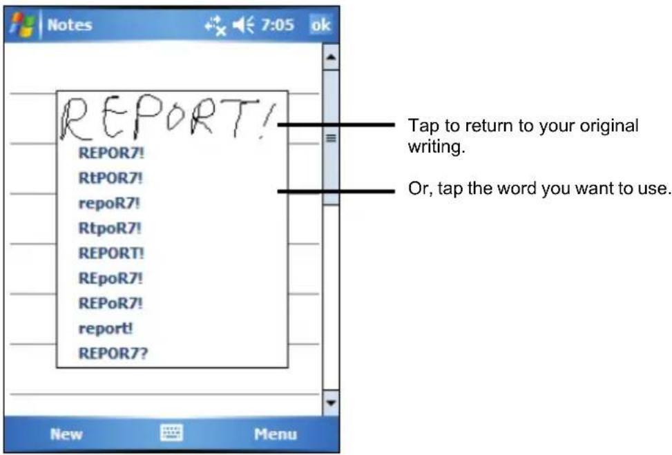 REPORT! REPOR7! RtPOR7! repoR7! RtpoR7! REPORT! REpoR7! REPoR7! report! REPOR7? New Menu Tap to return to your original writing. Or, tap the word you want to use.