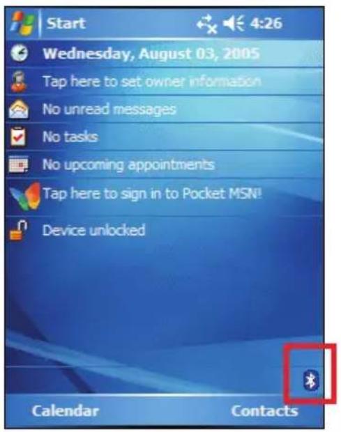 Start Wednesday, August 03, 2005 Tap here to set owner information No unread messages No tasks No upcoming appointments Tap here to sign in to Pocket MSN! Device unlocked Calendar Contacts