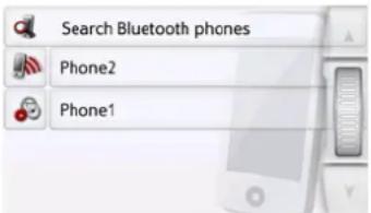 Search Bluetooth phones Phone2 Phone1