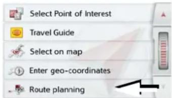 Select Point of Interest Travel Guide Select on map Enter geo-coordinates Route planning