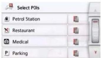 Select POIs Petrol Station Restaurant Medical Parking