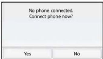 No phone connected. Connect phone now? Yes No