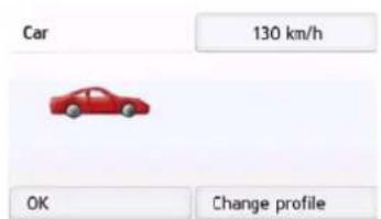 Car 130 km/h OK Change profile