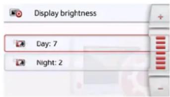Display brightness Day: 7 Night: 2