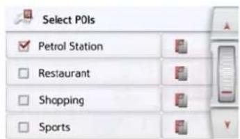 Select POIs ✓ Petrol Station □ Restaurant □ Shopping □ Sports