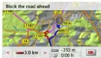 Block the road ahead L1180 L1187 L1192 K9511 3.0 km -350 m 0:00 h OK