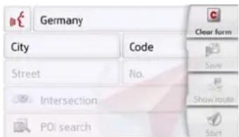 Germany City Code Street No. Intersection POI search Clear form Save Show route Start