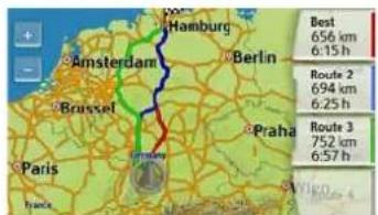 Amsterdam Berlin Brussels Praha Paris Best 656 km 6:15 h Route 2 694 km 6:25 h Route 3 752 km 6:57 h