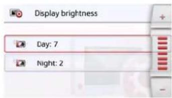 Display brightness Day: 7 Night: 2