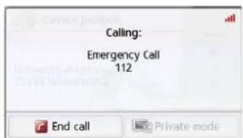 Calling: Emergency Call 112 End call Private mode