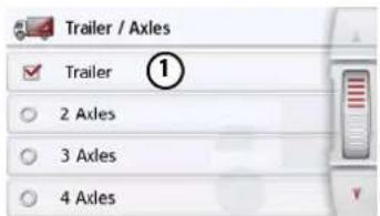 Trailer / Axles Trailer ① 2 Axles 3 Axles 4 Axles