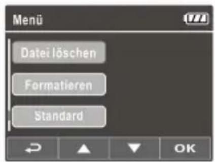 Menü Datei löschen Formatieren Standard
