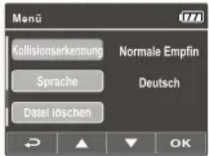 Monü Kollisionserkennung Normale Empfin Sprache Deutsch Date! Löschen OK