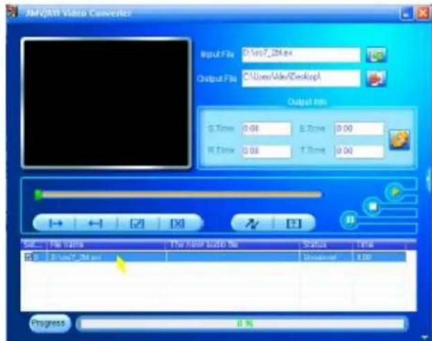 AMV/AM Video Converter Input File: D:\Movie7_28.exe Output File: C:\Users\Max/Desktop\ Output Info S. Time 0:00 E. Time 0:00 R. Time 0:00 T. Time 0:00 1 → ← [ ] [ ] [ ] [ ] Name: F#1000 File NAME: F#AM Video No: S-9004 Time: 1:00 D:\Movie7_28.exe Universe: 1:00 Progress 0 %