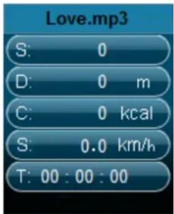 Love.mp3 S: 0 D: 0 m C: 0 kcal S: 0.0 km/h T: 00 : 00 : 00
