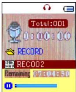 Total:001 0:00:00 RECORD 128K REC002 Remaining 07:304:50