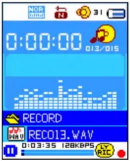 NOR 0:00:00 013/015 RECORD RECO13.WAV 0:03:35 128KBPS R/C