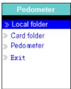 Pedometer » Local folder » Card folder » Pedometer » Exit