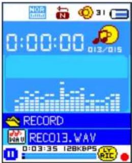 0:00:00 013/015 RECORD REC013.WAV 0:03:35 128KBPS