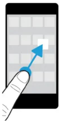 Illustration of a finger pointing at a grid interface with a blue arrow pointing upward (no text or symbols)