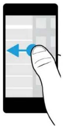 Hand holding a smartphone screen with a blue arrow icon (no text or symbols)