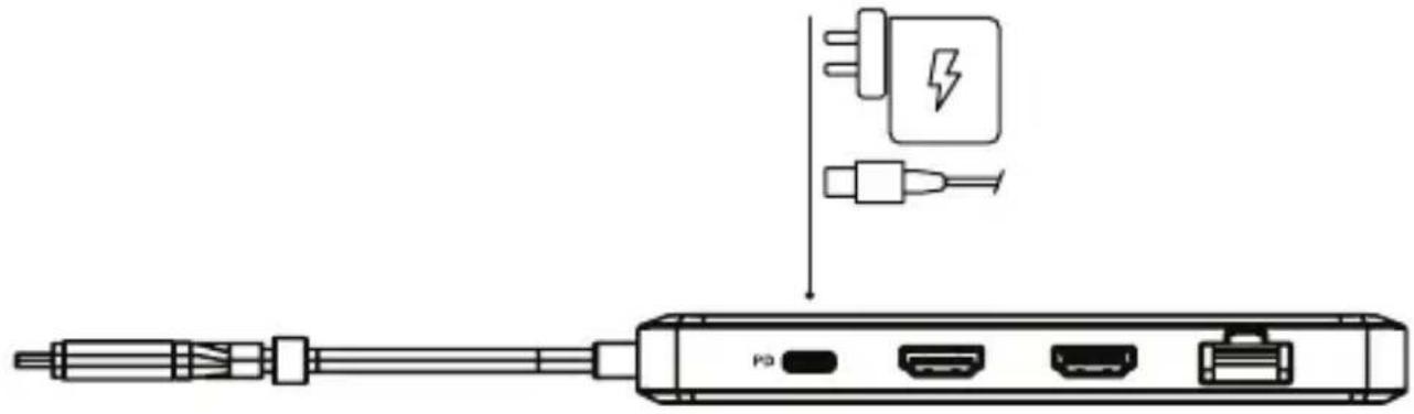 Alogic USB-C 10-in-1 Super Dock - Collegamento alla corrente elettrica - 1
