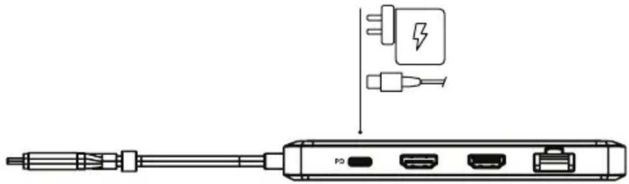 Alogic USB-C 10-in-1 Super Dock - Conexión de la energía eléctrica - 1