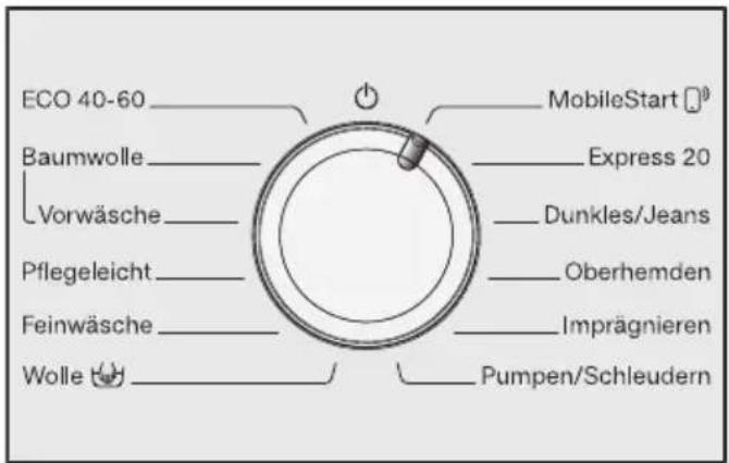 MIELE WWD 660 WPS - Programme über Programm-wählerstellung MobileStart 📄 und Miele@mobile App wählen - 1