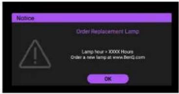 BENQ TK850i - Timing of replacing the lamp - 2