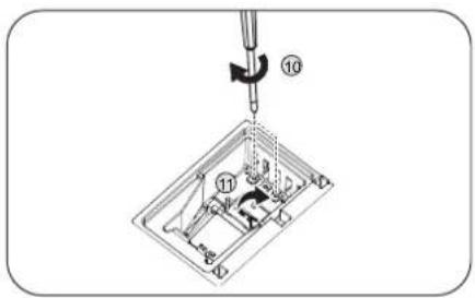 Technical diagram showing a mechanical assembly with numbered components and an arrow indicating direction
