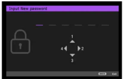 Input New password 1 4 2 3 BACK Exit