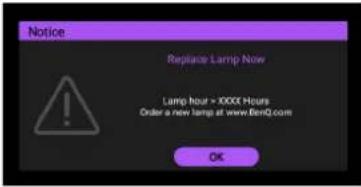 BENQ TK850i - Timing of replacing the lamp - 4
