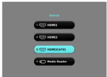 Source HDMI1 HDMI2 HDMI3(ATV) Media Reader