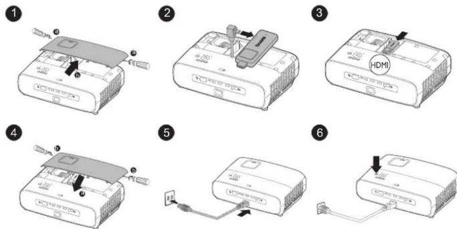 BENQ TK850i - Installing the QS01 Android TV dongle - 1