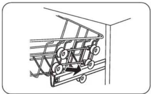 ETNA VW549M - Adjusting the height of the upper basket type 1 (depending on the model) - 3