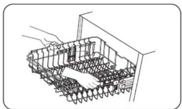 ETNA VWV240RVS - Adjusting the height of the upper basket type 2 (depending on the model) - 1