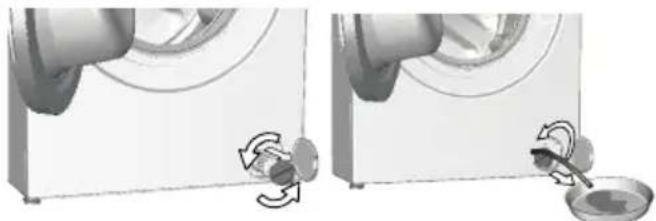 BEKO WTK72011 - If the product has an emergency water draining hose, in order to drain the water: - 1