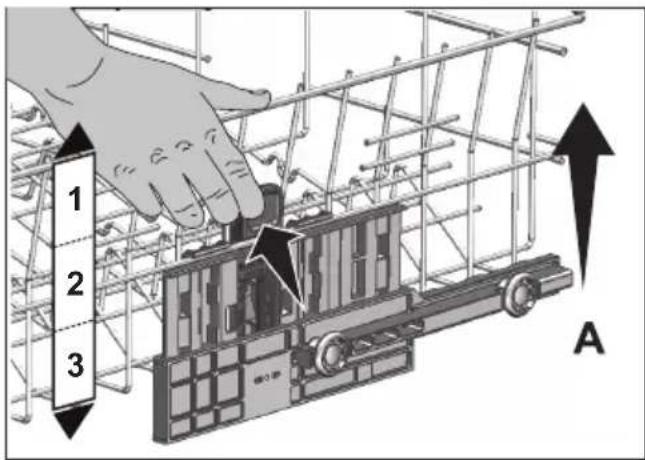 BEKO DIN15320 - Adjusting the height of the upper basket - 1