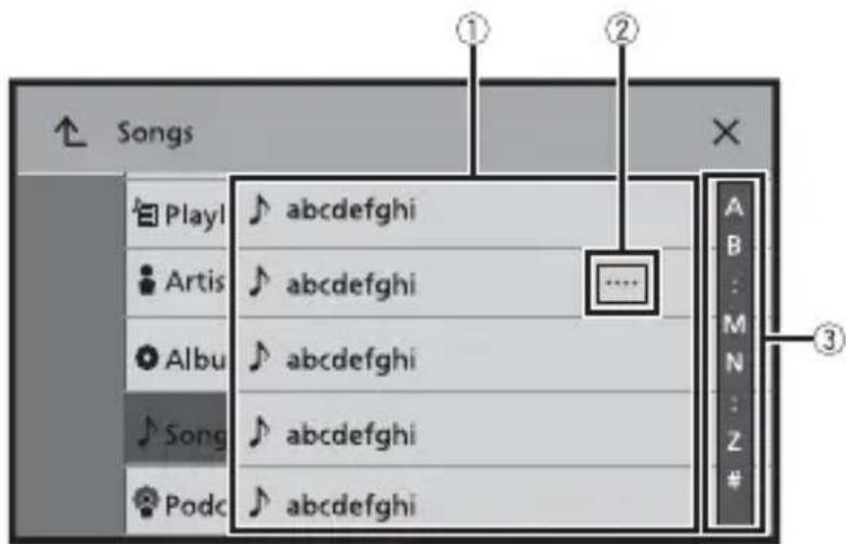 PIONEER DMH-Z5350BT - Operating list screens - 1
