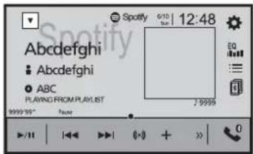 Spotify 6/10 Sun 12:48 Abcdefghi Abcdefghi ABC PLAYING FROM PLAY LIST 9999'99" Page 2 9999 EQ 3 0