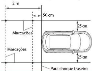 2 m 50 cm 25 cm 25 cm Para choque traseiro